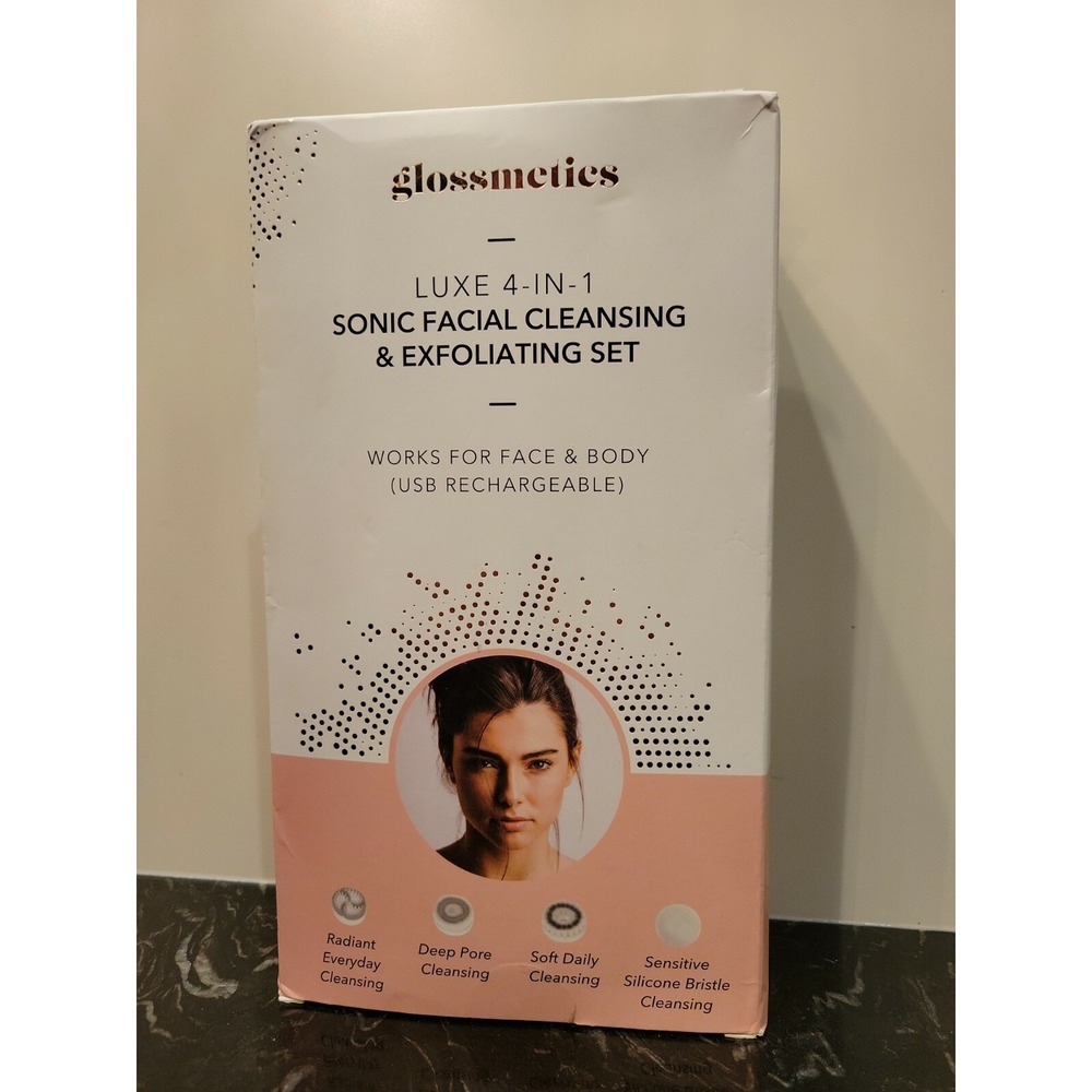 Glossmetics Luxe 4 in 1 Sonic Facial Cleansing & Exfoliating Set Rechargeable